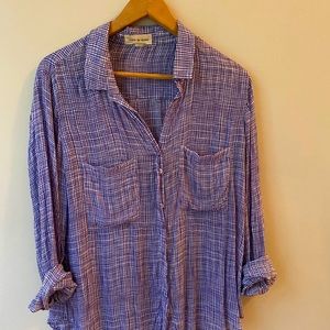 Cloth & Stone plaid blouse